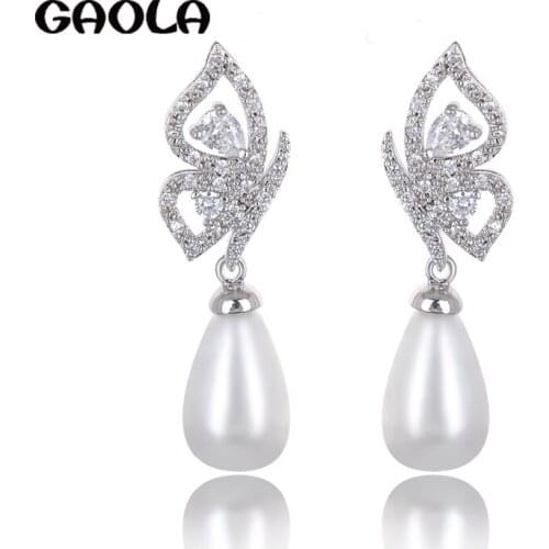 GAOLA High Quality 100% Handmake Imitation Pearl Dangle Earrings Fashion Wedding Jewelry Dangle Earrings For Women GLE3444