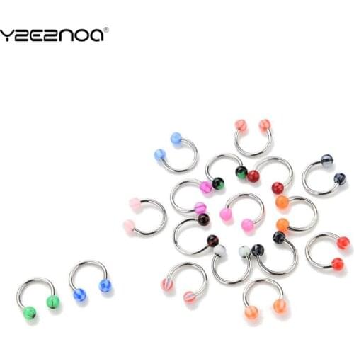 10 Pcs Trendy Novetly Eyebrow Lip Tongue Nose Navel Belly Button Studs Body Piercing Wholesale Color Random