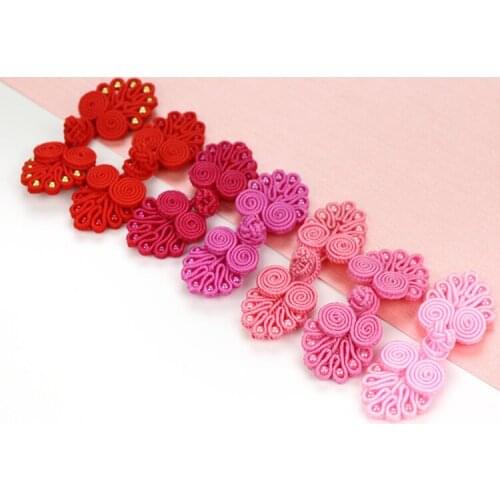 50Pairs/Pack 6cm Beaded Handmade Black Chinese Knot Button Frog Closure Fastener Cheongsam Costume Tang Suit DIY Sewing button