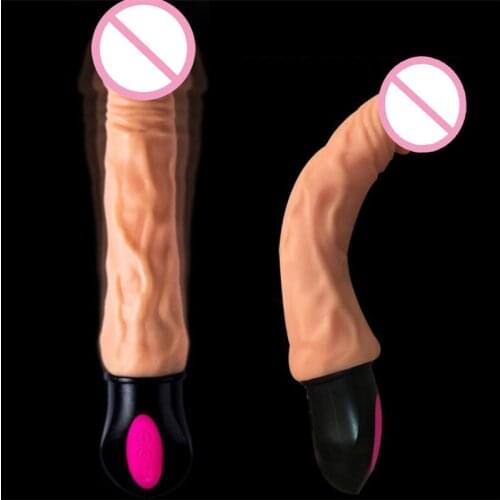 12 Mode Heating Realistic Dildo Vibrator Flexible Soft Silicone Penis G Spot Vagina Vibrator Masturbator Sex Toy For Women