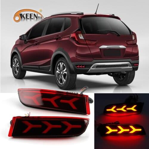 2PCS LED Rear Bumper Reflector Lamp for Honda WRV WR-V 2017 2018 Parking Warning Brake Tail Driving Lights