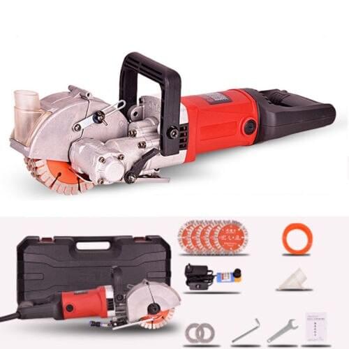 220V 4000W Electric Wall Chaser Groove Cutting Machine Wall slotting machine 4KW 40MM + 5PCS 125mm Saw Blades