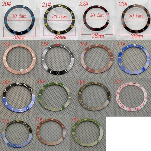 38mm Red Black Blue Green Ceramic/Titanium Bezel Insert Kit GMT Automatic Mens Watch