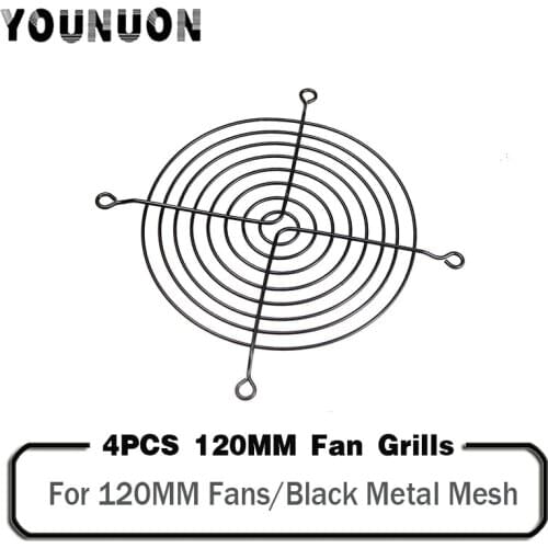 4PCS Black 120mm Fan Grills Metal Wire Finger Protector Guard PC DC Fan Grill for 120mm Fans 12025 12038 Finger Protecter
