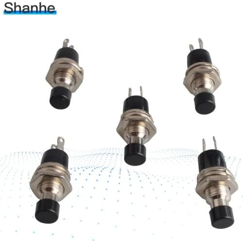 5pcs NO Normally Open Mini Momentary Spring Return Push Button Switches Black