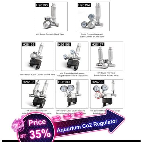 Aquarium Co2 Regulator With Check Valve Bubble Counter Co2 Pressure-Reducing Valve Diy Aquarium Solenoid Valve