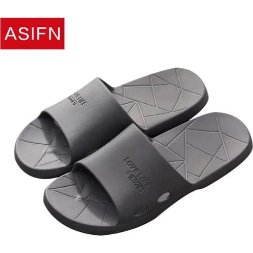 ASIFN Men Slippers Casual Shoes Non-slip Male Slides Women Bathroom Slippers Summer Sandals Soft Sole Flip Flops Man