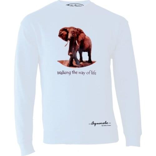 Bichon Designs Unisex man and woman sweatshirt, white elephant