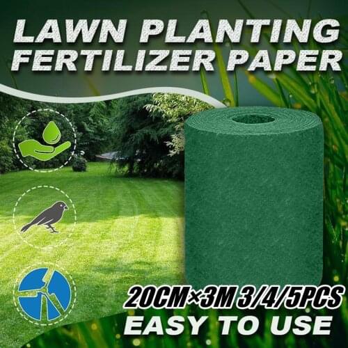 Biodegradable Grass Seed Mat 20×1000cm/20×300cm Grass Seed Mat Fertilizer Garden Picnic Gardening Lawn Planting Mat