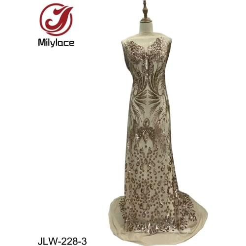 Shiny Lace Fabric Sequins French Lace Fabric Pretty African Lace Fabric for Evening Dress/wedding Dress 5 Yards JLW-228