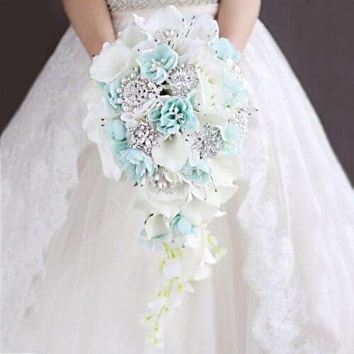 IFFO custom bride brooch bouquet wedding bouquet groom corsage bridesmaid holding flower Artificial flower silk bridal DIY decor