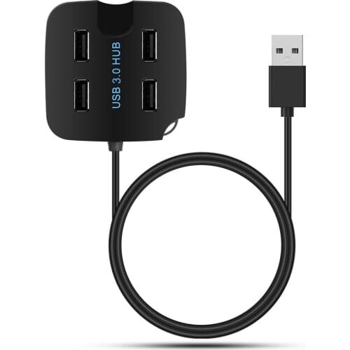 4 ports USB3.0 HUB 5Gbps High Speed Mini Splitter for Desktop Laptop with Stand Holder for Phone Tablet PC