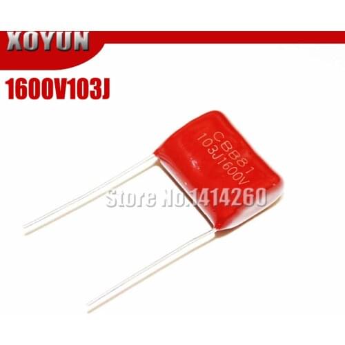 10PCS 1600V103J 1.6KV 10NF 1600V 103J Pitch 15mm CBB Polypropylene Film Capacitor