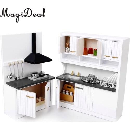 MagiDeal 1Set 1/12 Scale Dollhouse Miniature Wooden Furniture Kitchen Accessories Life Scene Decoration Pretend Play Model Toy