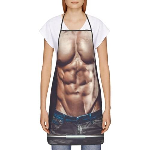 Man Muscle Kitchen oil resistant wreath Biceps kitchen apron House cleaning for Women 72*52cm
