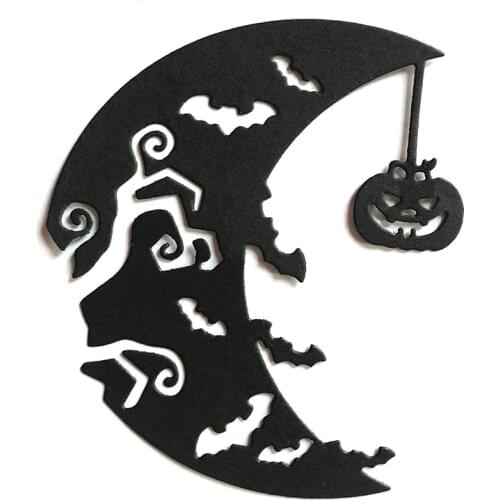 Miss Vintage Halloween Pumpkin Bat Moon Metal Cutting Dies Stencils For DIY Scrapbooking Decorative Embossing Handcraft Die Cut