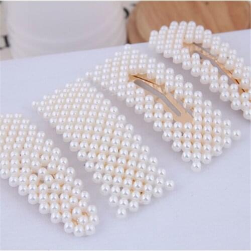 Fashion Pearl Beads Hair Clips For Women Kids Heart Animal Barrette HairPins Girl Crystal Hair Accessories Handmade Hairgrip