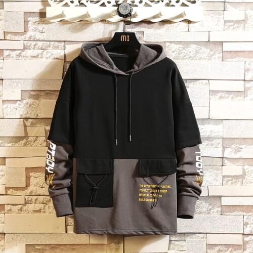 Hip Hop Mens Hoodies Sweatshirt Homme 2021 Oversized Japanese Streetwear Harajuku Outwear