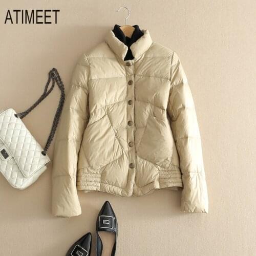 2020 New Women Down Jacket White Duck Jackets Winter Warm Casual Style Short Coats Female Outwear