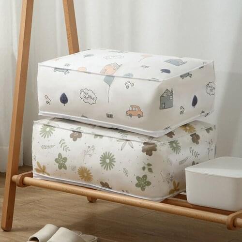 New Quit Clothes Large Storage Bags Cute Cartoon Zipper Organizers Moisture-proof Anti-dust Home Storage Bag