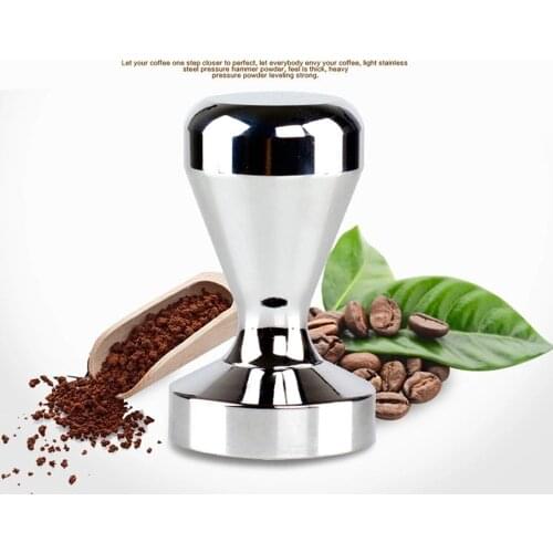 Food Grade Material 51mm Coffee Barista Espresso Flat Tamper Base Clear Body Aluminum Coffee Press Hammer