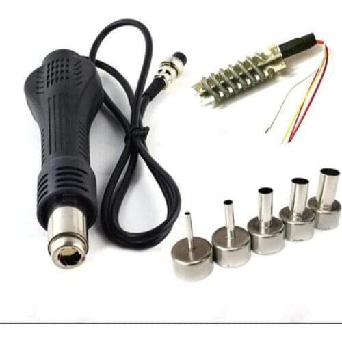 Portable BGA Rework soldering station Hot Air Blower Heat Gun with 5pcs nozzle heater