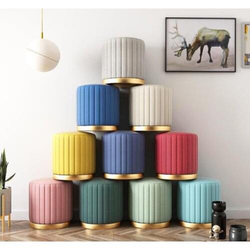 Nordic minimalist home door change shoe stool luxury living room small round stool bedroom dressing stool chair