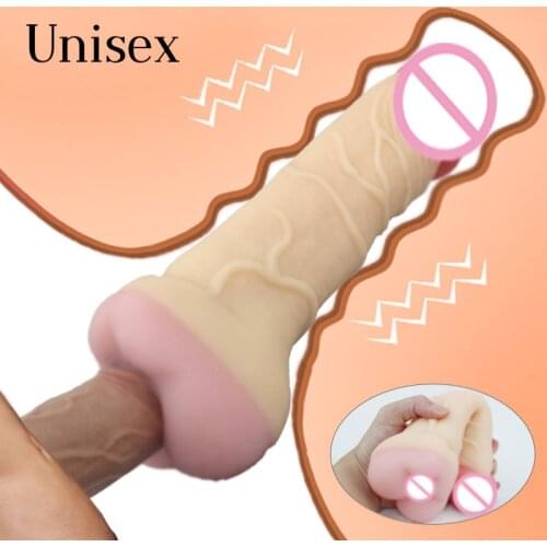 Penis Enlarger Sleeve with Pussy Real Vagina for Men Masturbator Women Masturbators Dildo for Couples Gay Sex Toy for Adult Shop