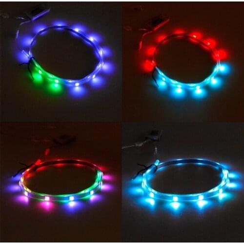1 Pair Waterproof USB LED Shoes Strip Light 0.65mx2 RGB SMD3528 Flexible Decor K5DB