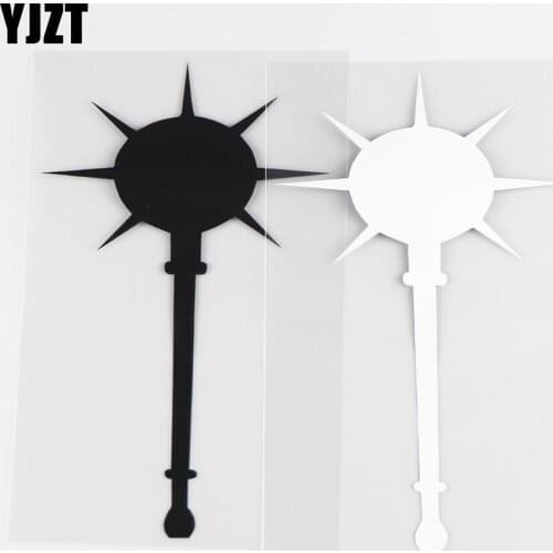 YJZT 8.4CM×16.9CM Creative Personality Weapon Car Sticker Domineering Meteor Hammer Body Classic Vinyl Decal 1C-0073