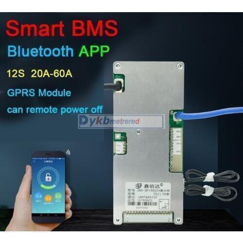 DYKB smart BMS 12S 60A-20A Lifepo4 Lithium Battery Protection Board Balance Remote GPRS Bluetooth APP UART software 3.2V