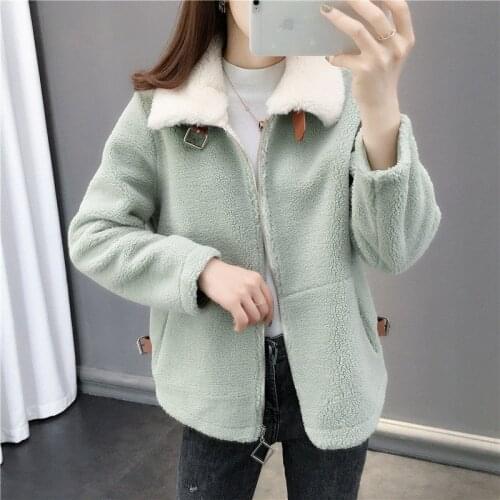 Stylish Pockets Winter Patchwork Color Jacket Coat Women 2021 Fashion Lapel Collar Long Sleeve Loose Outerwear Chic Tops S-XL
