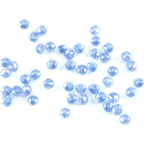 0.31Inch Light Blue Glass Rondelle Crystal Shining Beads Loose Spacer Round Beads Jewelry Making