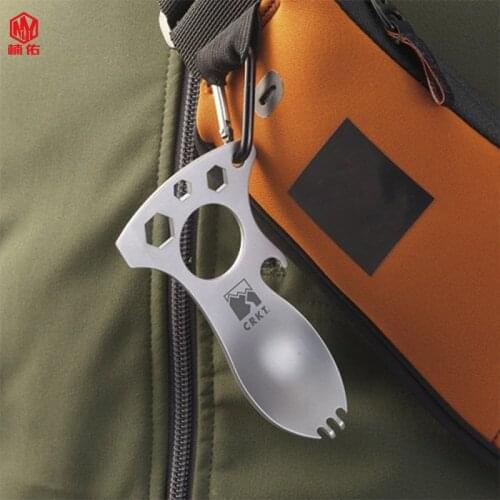 1 Piece EDC First Aid Tool Cutlery Set Stainless Steel Multifunctional Bottle Opener Fork Camp Survival Screwdriver Hiking Spoon