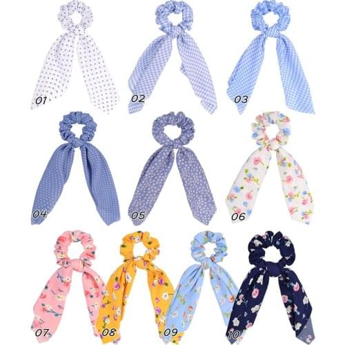 10 Pcs/Lot, 2021 Spring Summer Scrunchie Elastic Hair Band For Women Hair Scarf Bows Rubber Ropes Girls Hair Ties Hair Accessory