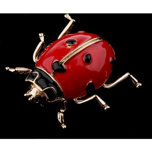2pcs Enamel Ladybird Bug Insect Brooch Pin Womens Mens Costume Jewellery