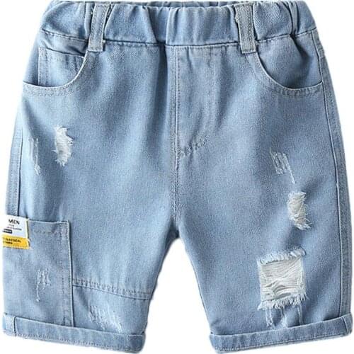 2020 Summer baby Boys denim shorts Fashion hole children jeans South Korea style boy casual Five pants child 2 3 4 5 6 7 8 years