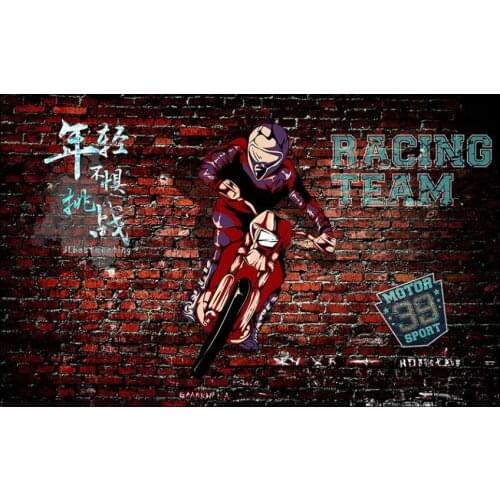 3d wall murals wallpaper for living room custom mural Graffiti Moto Retro Brick Wall home decor wallpaper for walls 3 d