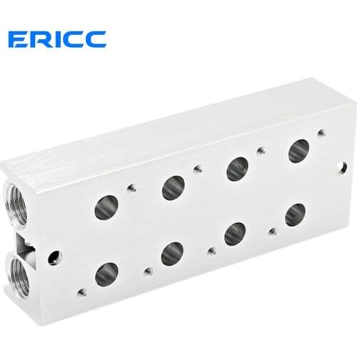 3V210-08 1/4" Valves Air Exhaust Manifold 3V210-2F/3F/4F/5F/6F/7F/8F Pneumatic Base Solenoid Valve Plate