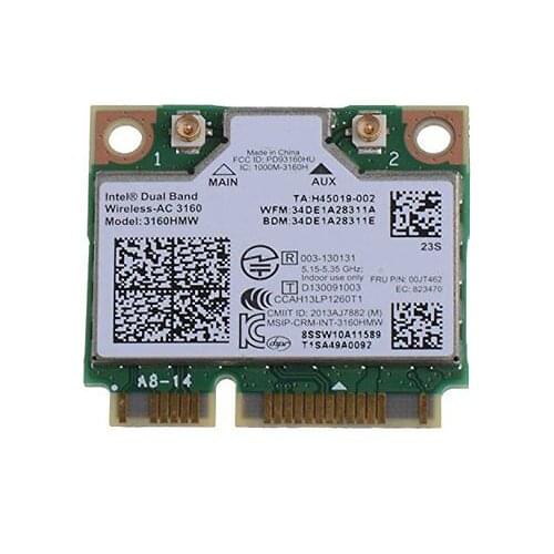 Wireless card for intel Dual Band 3160AC 3160 ac Intel 3160HMW ac 2.4g 5G BT4.0 Mini PCIe WiFi for dell asus acer sony