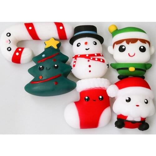 Large Santa Claus Dumplings Soft Rubber Squeeze Snowman Christmas Tree Decompression Children Toys Office Anti-Stress Xmas Gift
