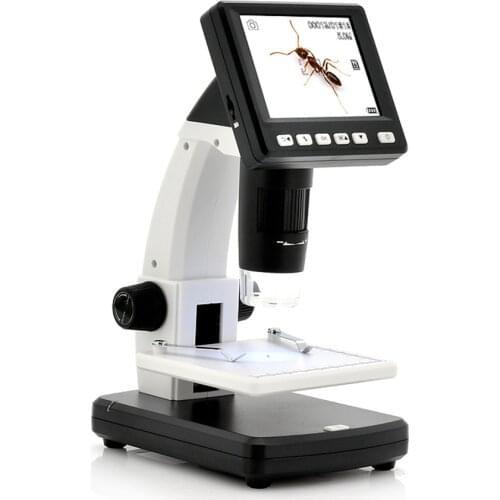 HD LCD Digital Microscope Desktop with screen 3.5-inch screen USB / AV Multi 1200X electron microscope