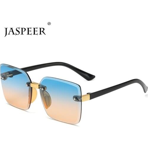 JASPEER Kids Rimless Rectangle Sunglasses Children Classical Frameless Sun Glasses Boy Girls UV400 Goggle Fashion Eyewear