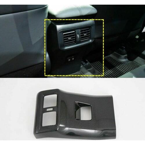 For Toyota RAV4 RAV 4 2019 2020 2021 Interior Mouldings ABS Carbon fiber Style Rear Seat Air Conditioning Vent Cover Trim