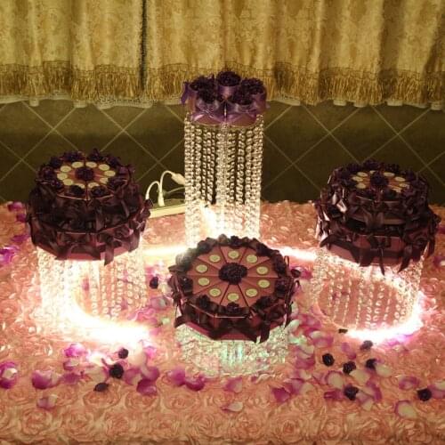 DZ4Pcs Hot Sale Wedding Cake Cupcake Display Luxury Cake Stand Wedding Banquet Party Cake Display Birthday Decoration