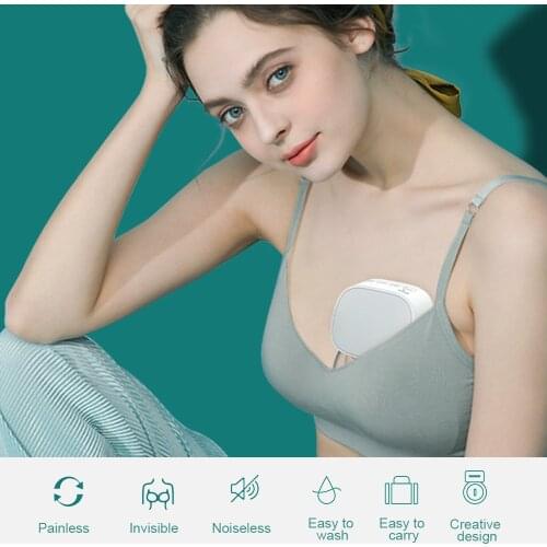 Electric Breast Pump S9 USB Wearable Silent Invisible Hands Free 2 Modes 5 Levels Adjustable with 24/27mm Flange for Home Travel