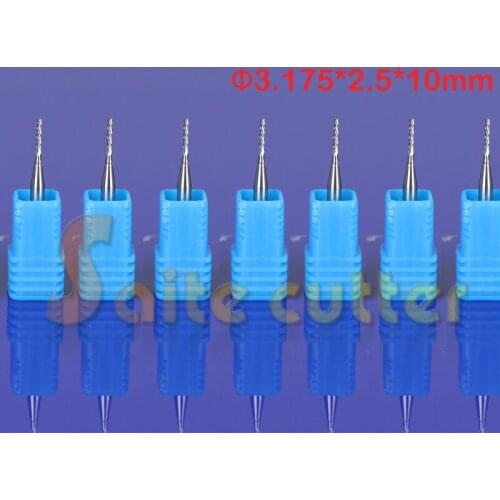 10pcs CED 2.5mm CEL 10mm 3.175mm shank Carbide End Mill Engraving Bits CNC Rotary Burrs Set corn milling cutter PCB router bit