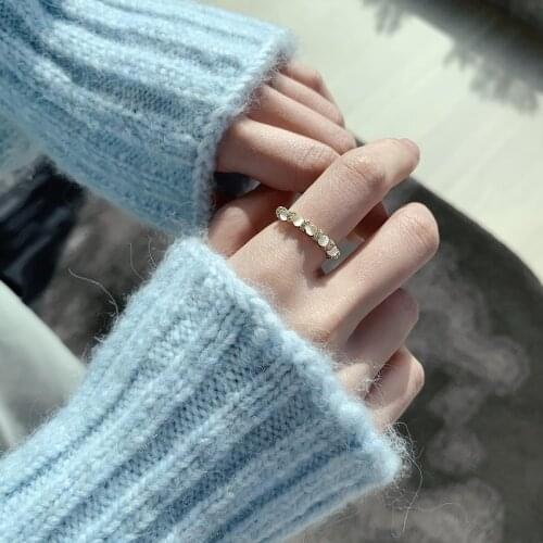 2021 New Classic Korean Fashion Opal Gold Open Rings For Woman 2021 Neo Gothic Girls Jewelry Young Peoples Sexy Accessories