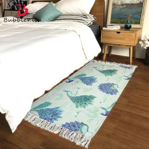 Bubble Kiss Simple Style Carpet Blue Linen Cute Rugs Living Room Home Door Mat Tassel Edge Carpet Bedroom Decor Bedside Area Rug
