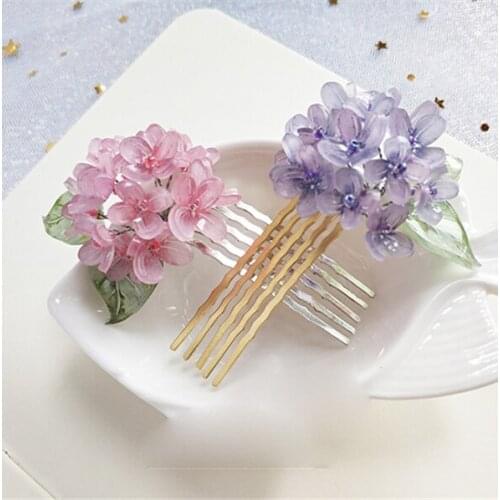 Creative Ancient Style Flower Hair Comb Hairpin Hair Accessories Decor for Hanfu Cosplay Prop Women Girl Gift